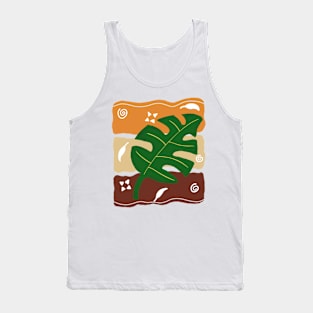 Botanical Abstract Leaf Tank Top